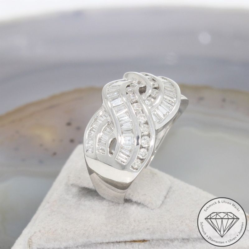 Wert 4100 € Brillant Diamant Ring (ca. 1,31 carat) in 750er 18 K Weißgold - 105829
