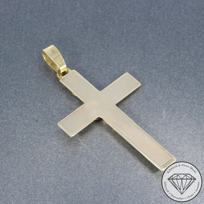 Wert 490 € Kreuz Anhänger ohne Kette 333er/8 Karat Gelb Gold Länge 5,6 cm – 105831