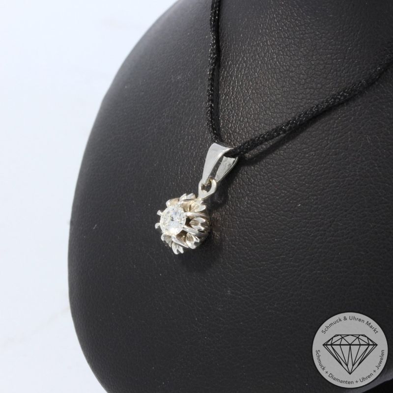 Wert 1550 € Solitär Brillant Anhänger (ca. 0,30 carat) in 585er 14 K Weißgold - 105833