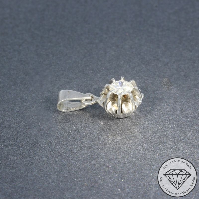Wert 1550 € Solitär Brillant Anhänger (ca. 0,30 carat) in 585er 14 K Weißgold - 105833
