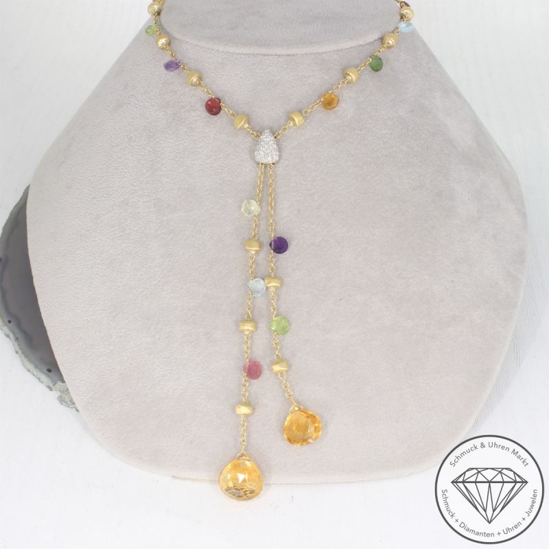 Marco Bicego Brillant Farbedelstein Collier in 750er 18 K Gelbgold - 105839