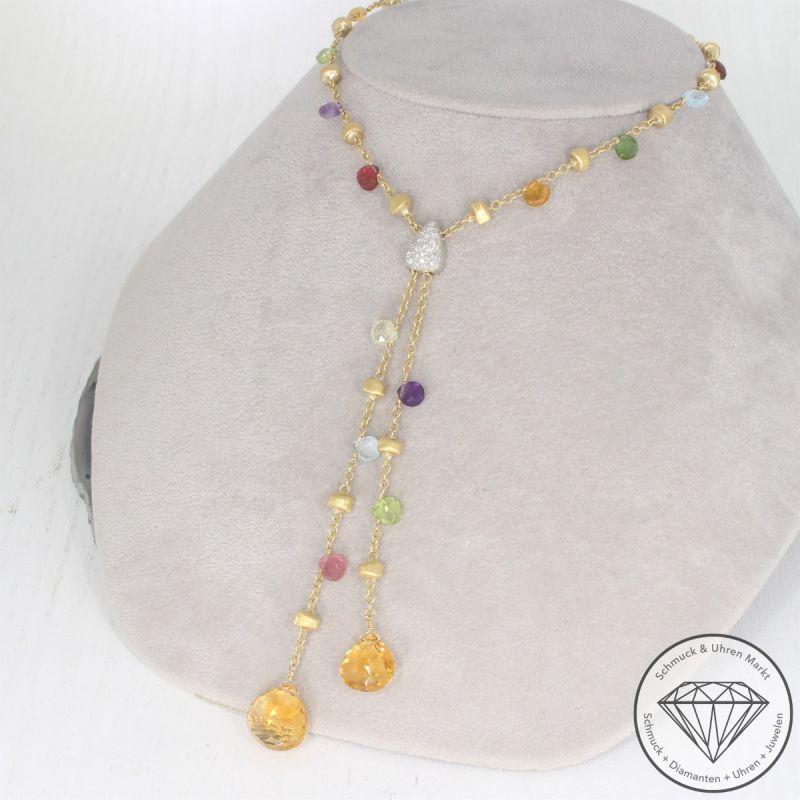 Marco Bicego Brillant Farbedelstein Collier in 750er 18 K Gelbgold - 105839