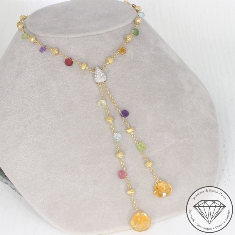 Marco Bicego Brillant Farbedelstein Collier in 750er 18 K Gelbgold - 105839