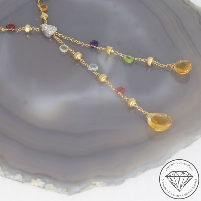 Marco Bicego Brillant Farbedelstein Collier in 750er 18 K Gelbgold - 105839