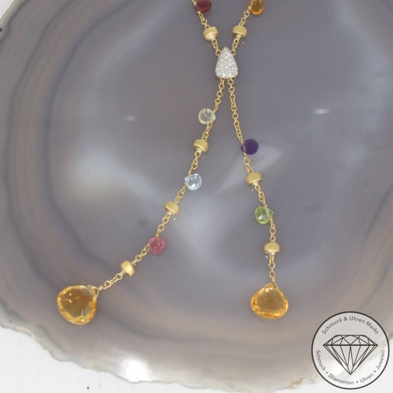 Marco Bicego Brillant Farbedelstein Collier in 750er 18 K Gelbgold - 105839