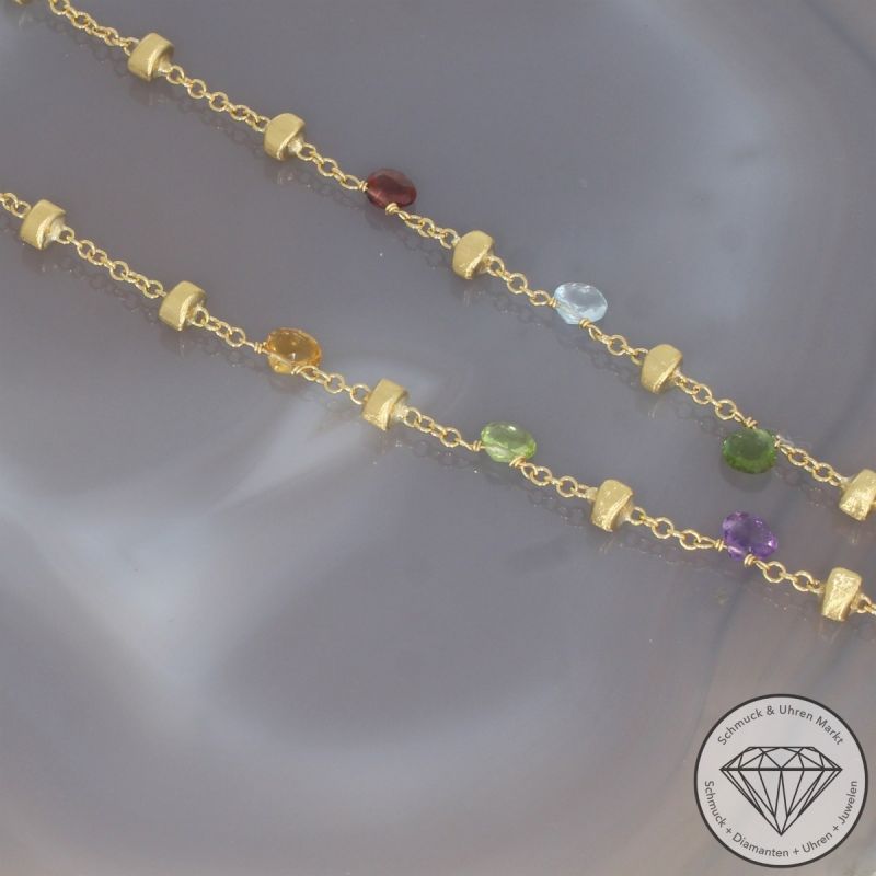 Marco Bicego Brillant Farbedelstein Collier in 750er 18 K Gelbgold - 105839