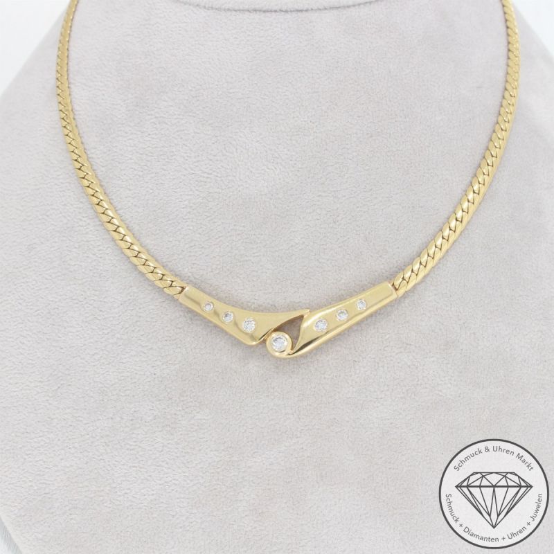 Wert 4950 € Brillant Collier (ca. 0,30 carat) in 585er 14 K Gelbgold - 105841