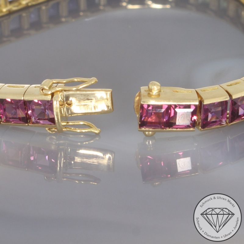 Wert 7900 € Farbedelstein Armband in 750er 18 K Gelbgold - 105842