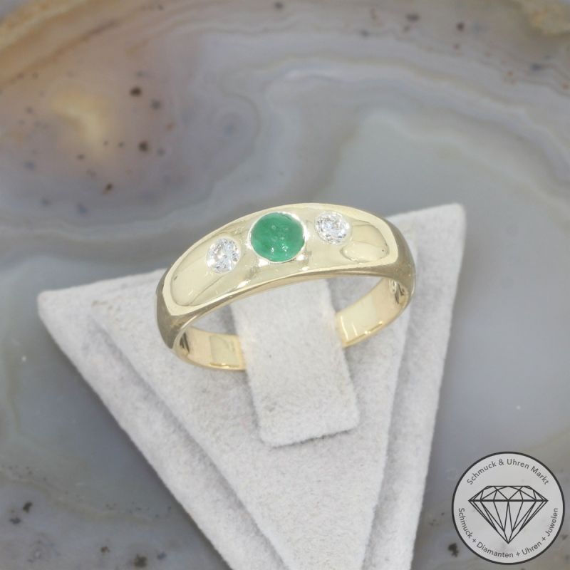 Wert 2150 € Brillant Smaragd Ring in 750er 18 K Gelbgold - 105876