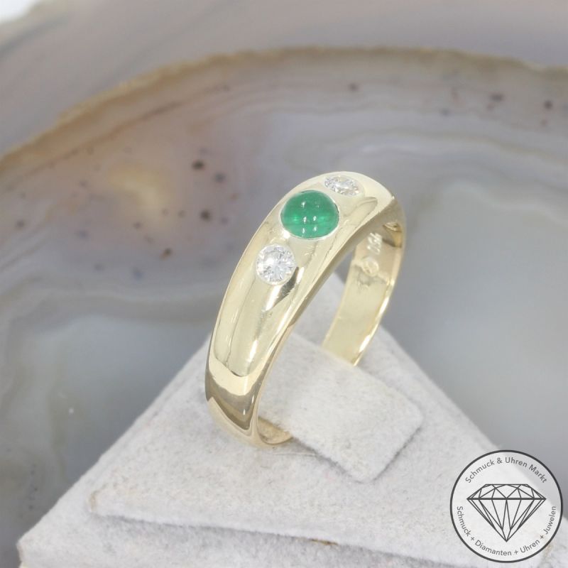 Wert 2150 € Brillant Smaragd Ring in 750er 18 K Gelbgold - 105876