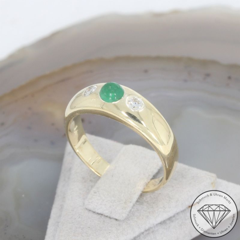 Wert 2150 € Brillant Smaragd Ring in 750er 18 K Gelbgold - 105876