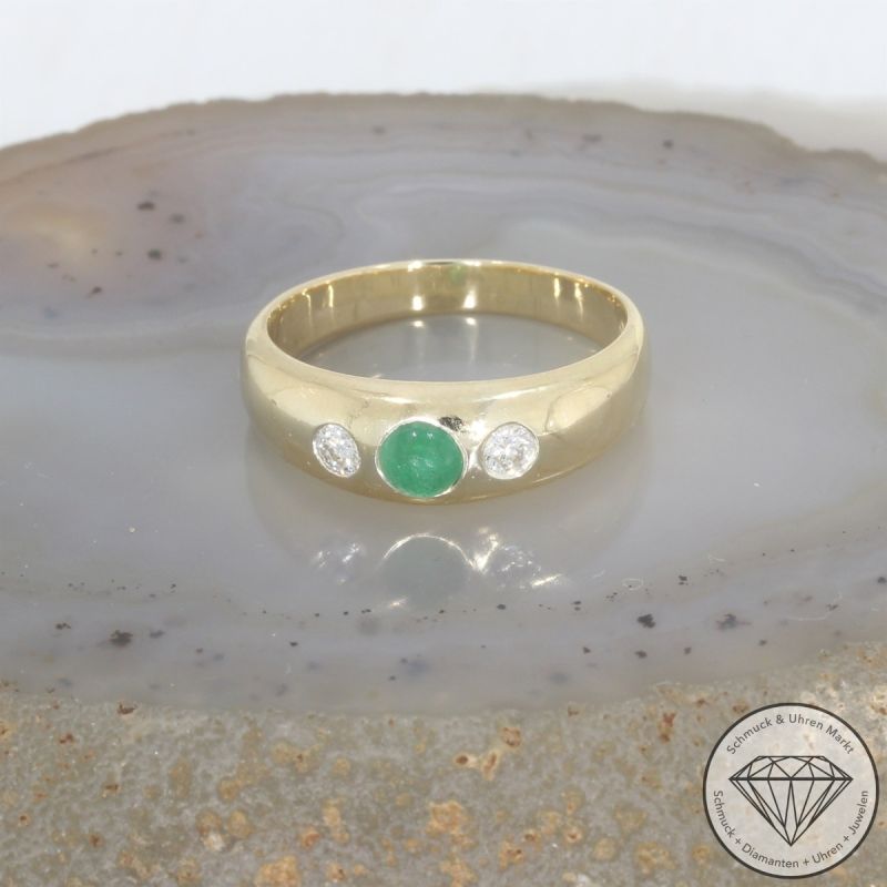 Wert 2150 € Brillant Smaragd Ring in 750er 18 K Gelbgold - 105876
