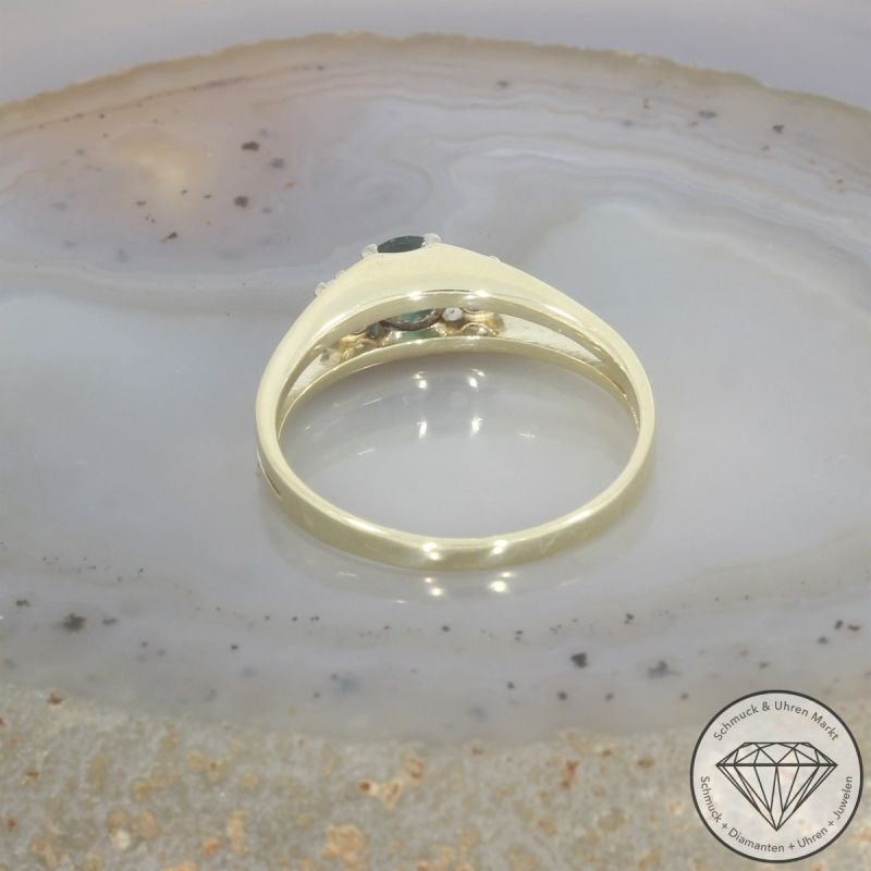 Wert 890 € Diamant Turmalin Ring in 585er 14 K Gelbgold - 105910