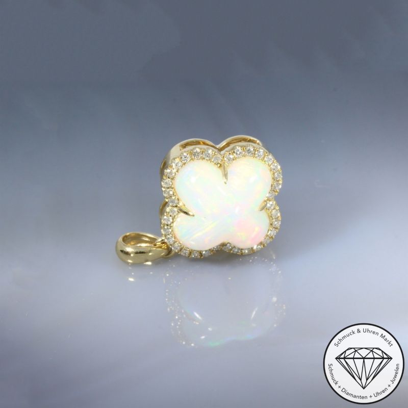 Wert 1850 € Brillant Opal Anhänger in 585er 14 K Gelbgold - H35