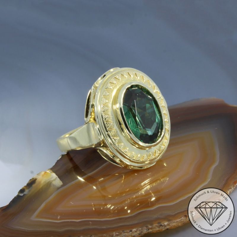 Wert 2690 € Spinell Ring (ca. 3,40 carat) in 585er 14 K Gelbgold - 105970