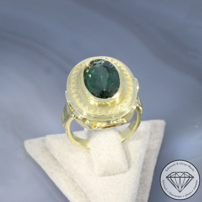Wert 2690 € Spinell Ring (ca. 3,40 carat) in 585er 14 K Gelbgold - 105970