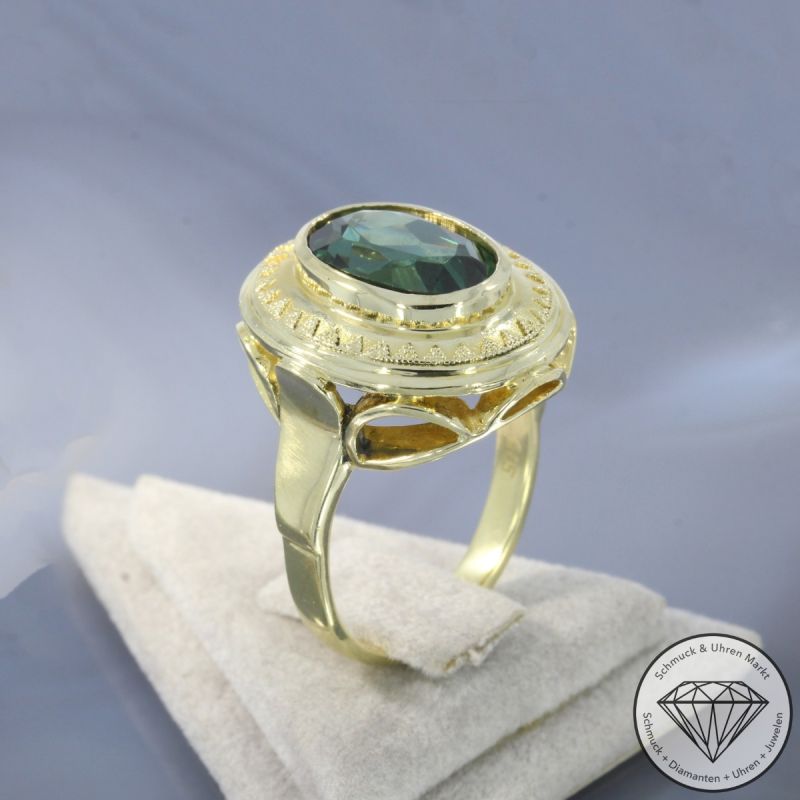 Wert 2690 € Spinell Ring (ca. 3,40 carat) in 585er 14 K Gelbgold - 105970