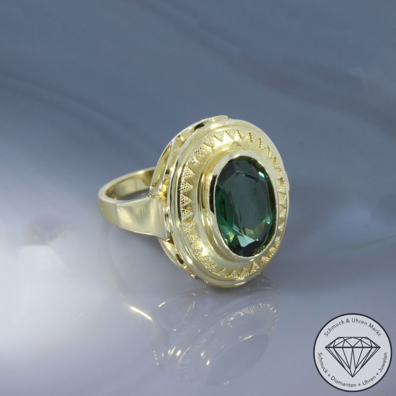 Wert 2690 € Spinell Ring (ca. 3,40 carat) in 585er 14 K Gelbgold - 105970