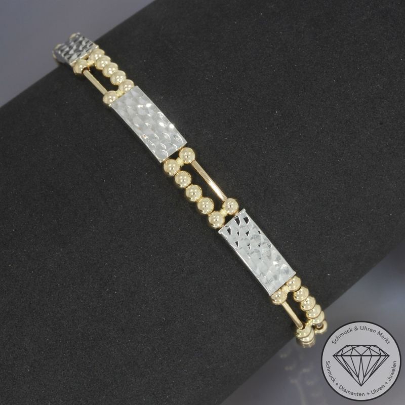 Wert 1850 € Bicolor Armreif 585er/14 Karat Gelb und Weiß Gold Durchmesser 17 cm – 106009