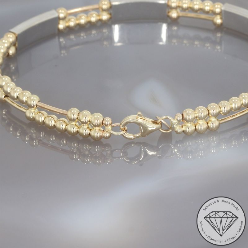 Wert 1850 € Bicolor Armreif 585er/14 Karat Gelb und Weiß Gold Durchmesser 17 cm – 106009