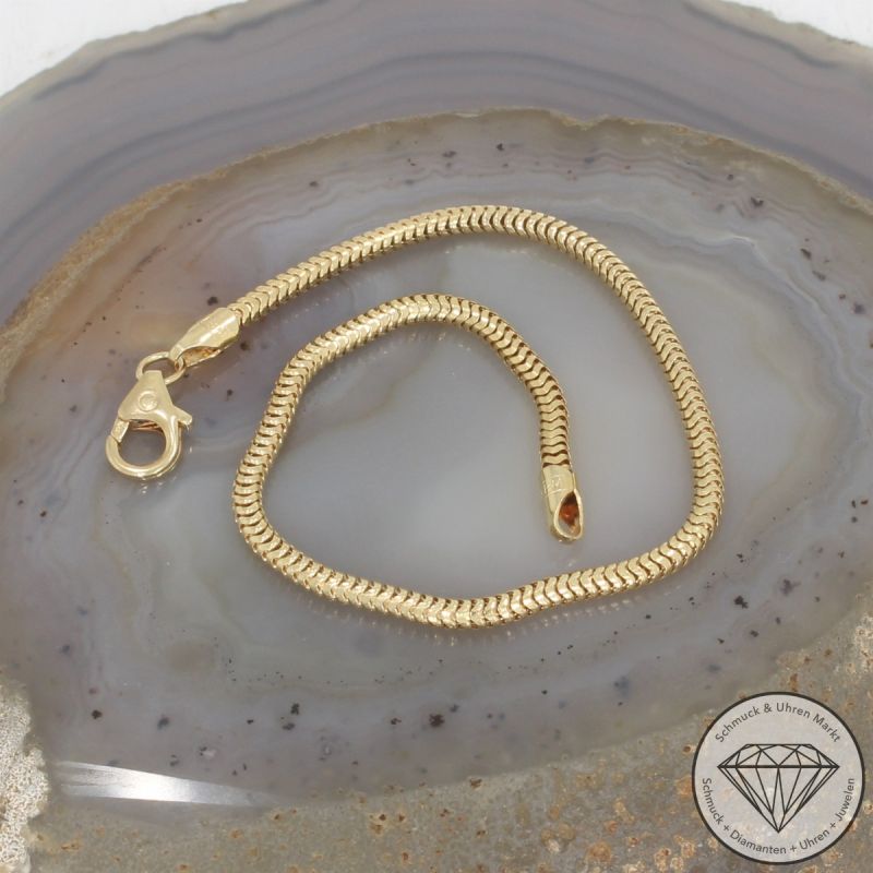 Wert 950 € Schlangen Armband (5,1 Gramm) in 585er 14 K Gelbgold - 106014