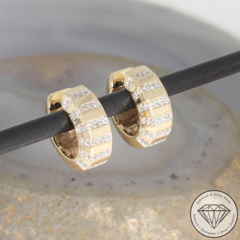 Wert 3150 € Diamant Creolen in 585er 14 K Gelbgold - 106034