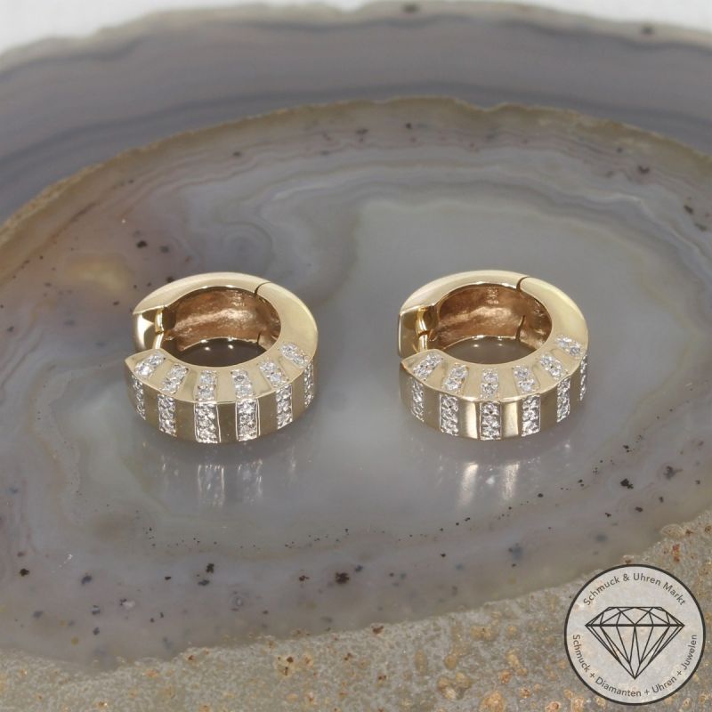 Wert 3150 € Diamant Creolen in 585er 14 K Gelbgold - 106034