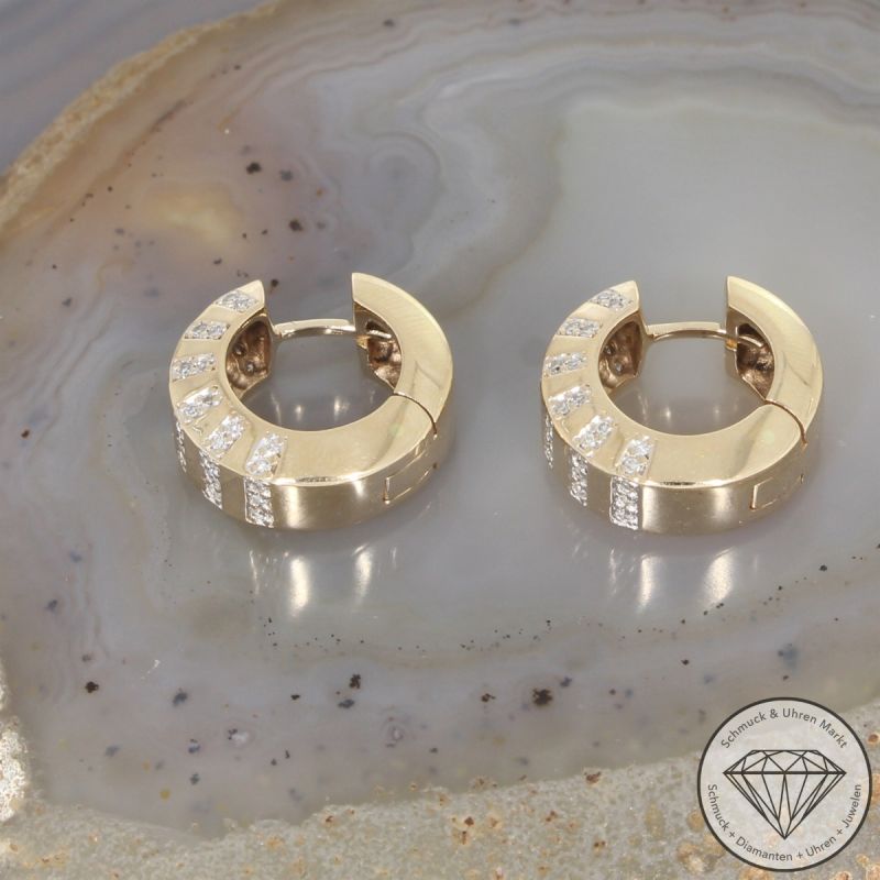 Wert 3150 € Diamant Creolen in 585er 14 K Gelbgold - 106034