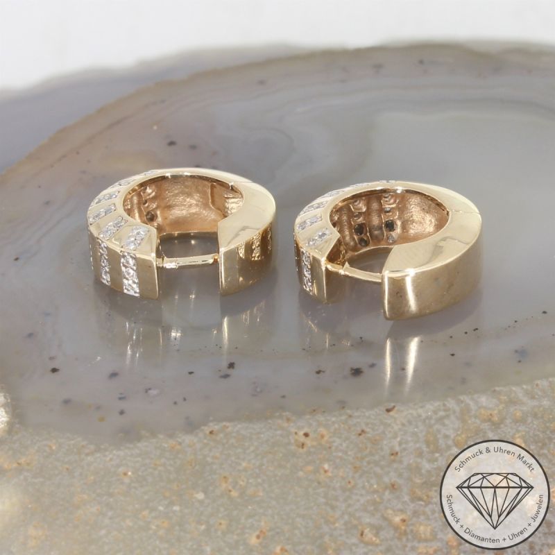 Wert 3150 € Diamant Creolen in 585er 14 K Gelbgold - 106034