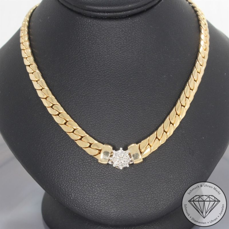 Wert 2390 € Brillant Collier (ca. 0,11 carat) in 585er 14 K Gelbgold - 106197