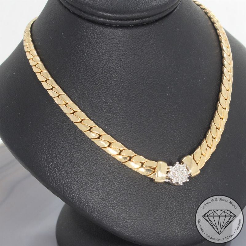 Wert 2390 € Brillant Collier (ca. 0,11 carat) in 585er 14 K Gelbgold - 106197
