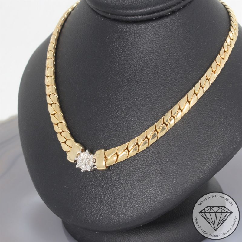 Wert 2390 € Brillant Collier (ca. 0,11 carat) in 585er 14 K Gelbgold - 106197