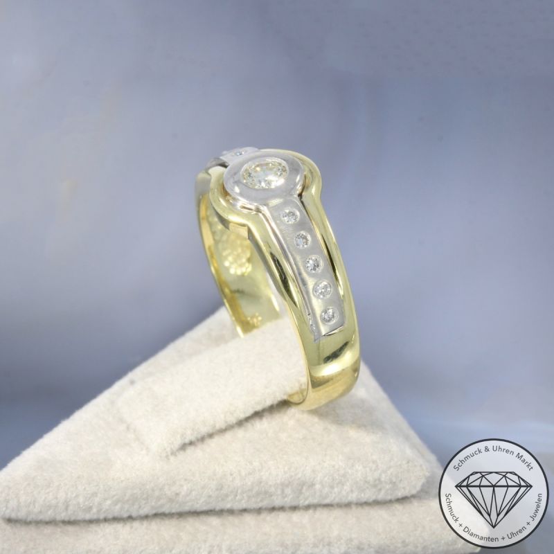 Wert 1790 € Bicolor Brillant Ring in 585er 14 K Gold - 106198