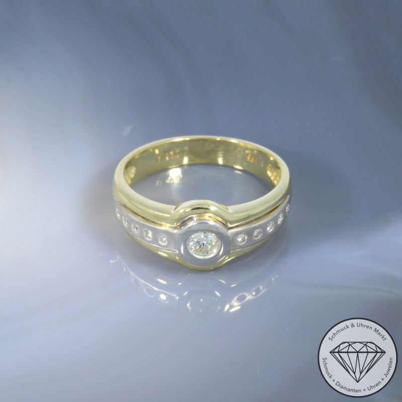 Wert 1790 € Bicolor Brillant Ring in 585er 14 K Gold - 106198