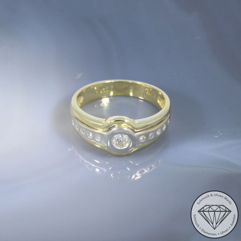 Wert 1790 € Bicolor Brillant Ring in 585er 14 K Gold - 106198