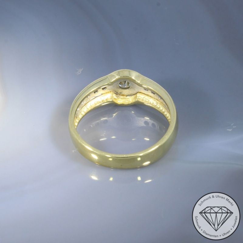 Wert 1790 € Bicolor Brillant Ring in 585er 14 K Gold - 106198