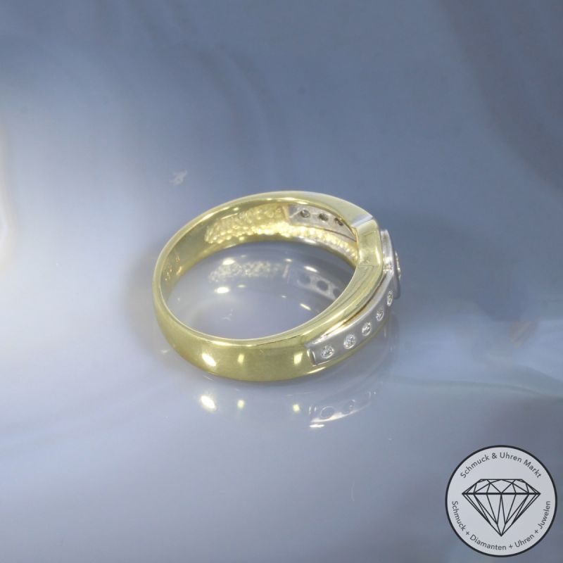 Wert 1790 € Bicolor Brillant Ring in 585er 14 K Gold - 106198