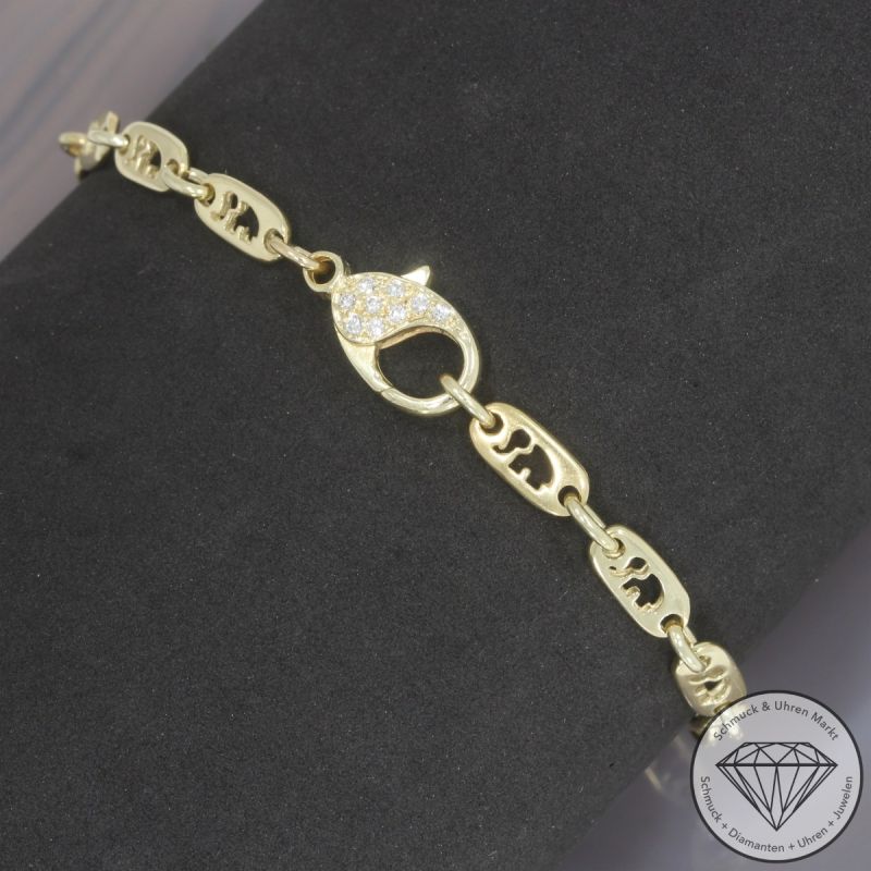 Wert 3100 € Brillant Armband Elefant in 585er 14 K Gelbgold - 106199