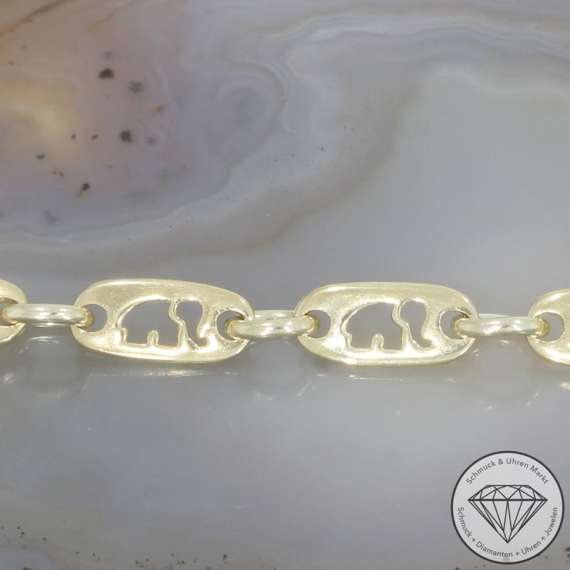 Wert 3100 € Brillant Armband Elefant in 585er 14 K Gelbgold - 106199