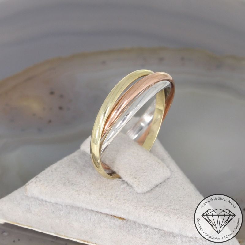 Wert 390 € Tricolor Ring in 333er 8 K Gold - 106270