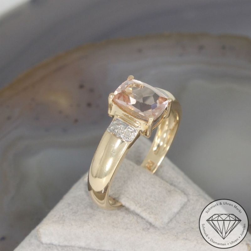 Wert 790 € Diamant Morganit Ring in 585er 14 K Gelbgold - 106287