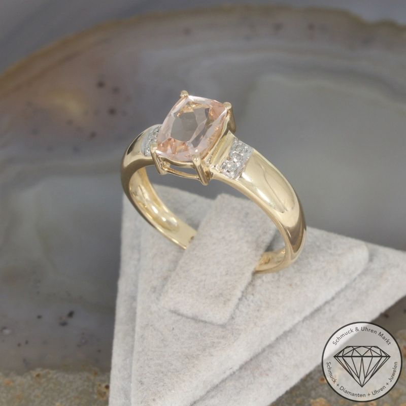 Wert 790 € Diamant Morganit Ring in 585er 14 K Gelbgold - 106287