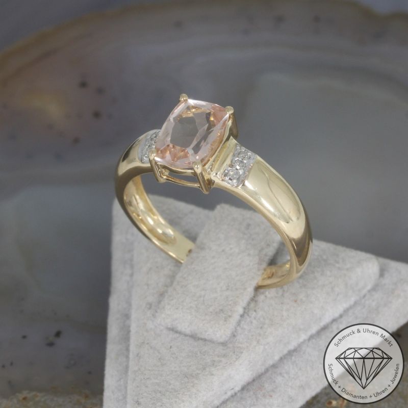 Wert 790 € Diamant Morganit Ring in 585er 14 K Gelbgold - 106287