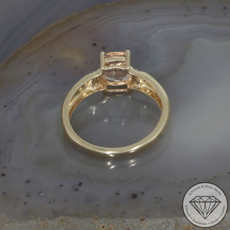 Wert 790 € Diamant Morganit Ring in 585er 14 K Gelbgold - 106287