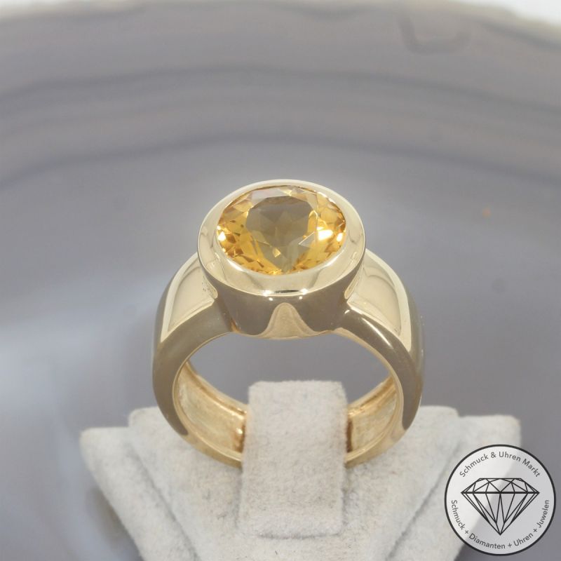 Wert 1850 € Citrin Ring (ca. 3,50 carat) in 585er 14 K Gelbgold - 106289