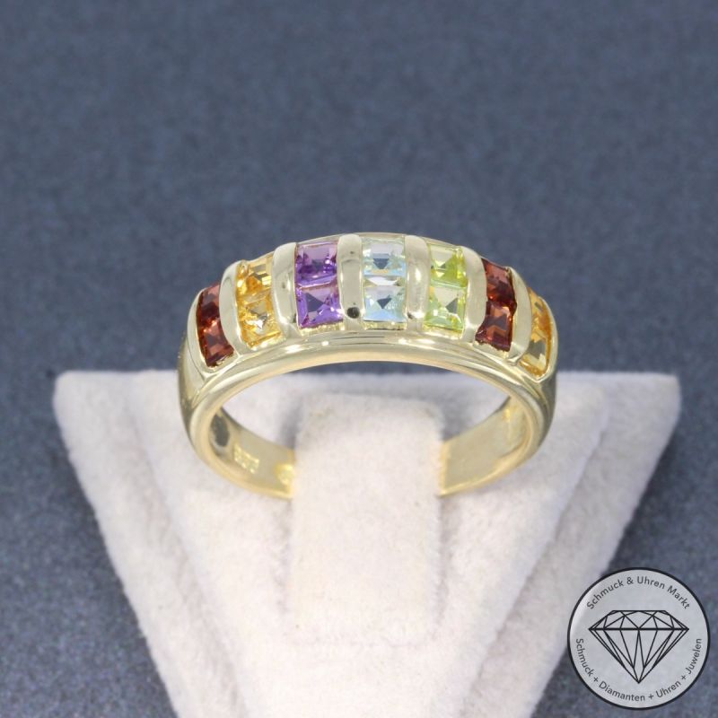 Wert 990 € Farbedelstein Ring in 333er 8 K Gelbgold - 106292