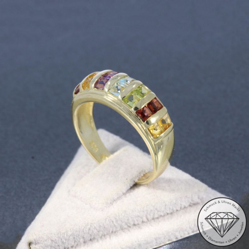 Wert 990 € Farbedelstein Ring in 333er 8 K Gelbgold - 106292