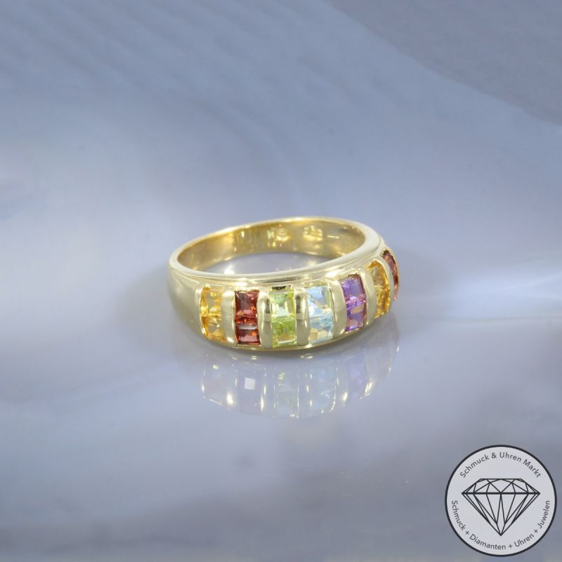 Wert 990 € Farbedelstein Ring in 333er 8 K Gelbgold - 106292