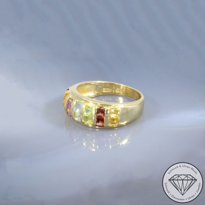 Wert 990 € Farbedelstein Ring in 333er 8 K Gelbgold - 106292