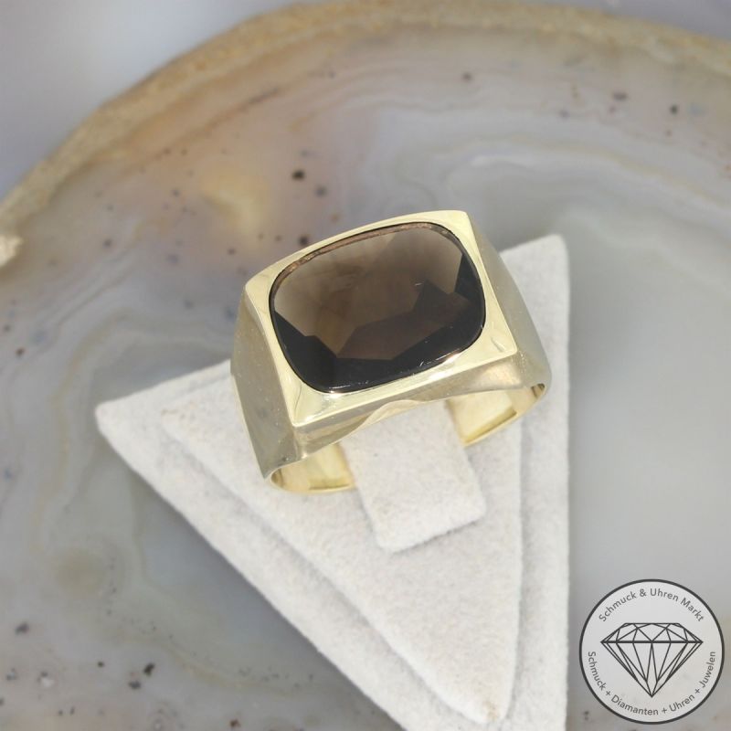 Wert 850 € Rauchquarz Ring (ca. 4,00 carat) in 333er 8 K Gelbgold - 106316